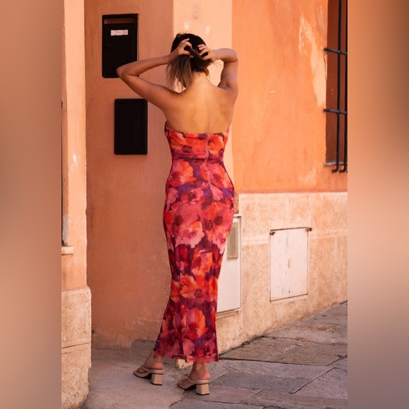 12th Tribe Floral Strapless Dress - Picture 3 of 4